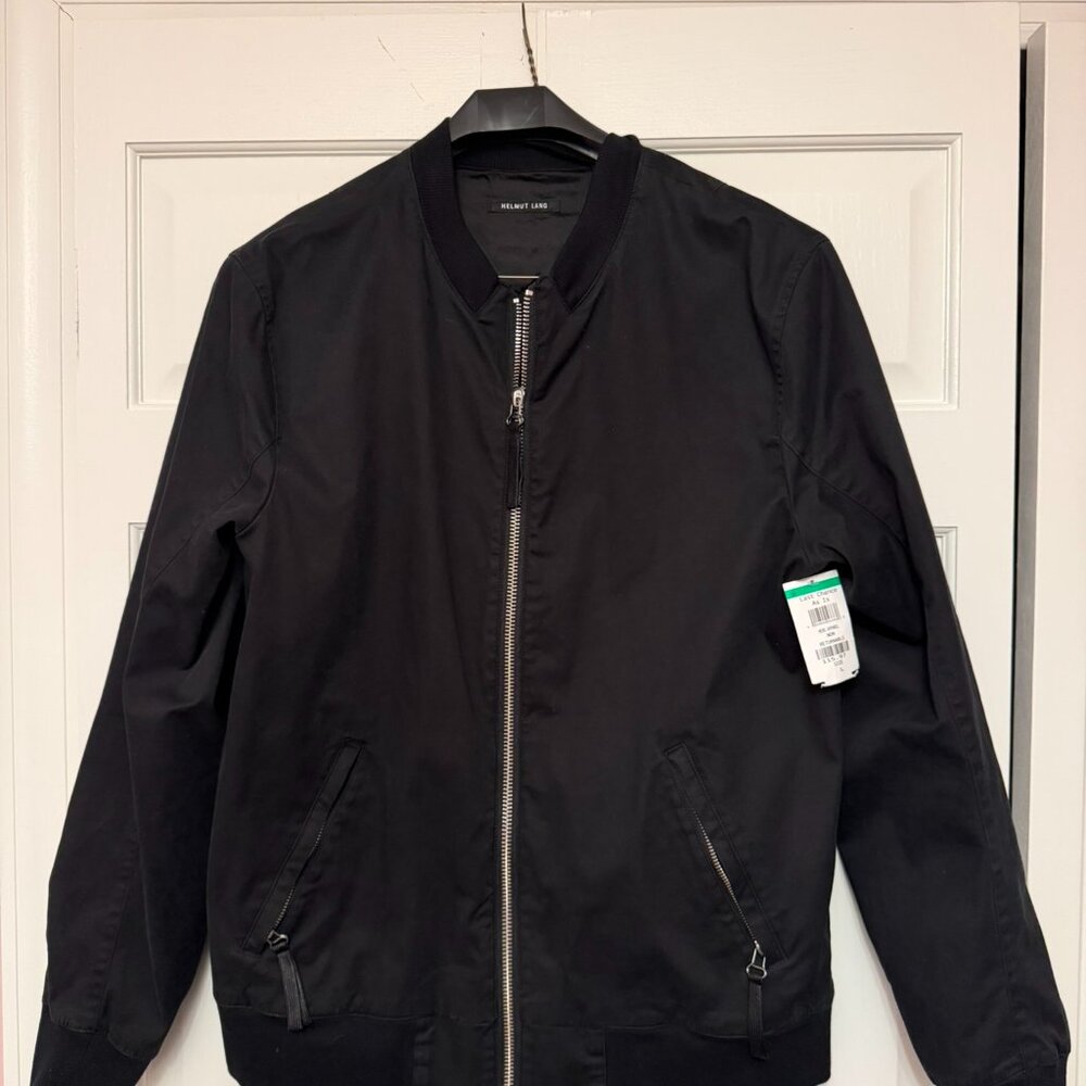 Helmut Lang Mens Crew Neck Full Zipper Bomber Jacket Gray Size L